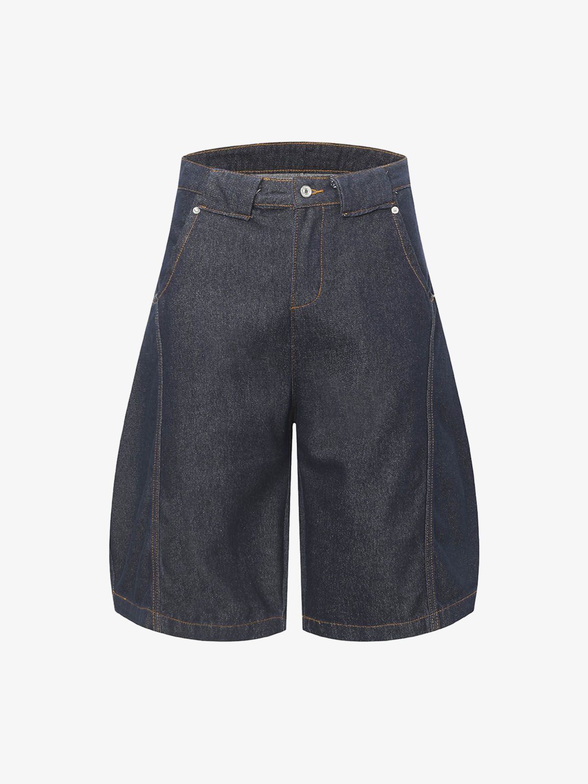 Deconstructed Scimitar Jorts with Split Contrast Stitching