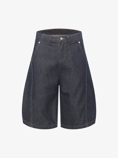 Deconstructed Scimitar Jorts with Split Contrast Stitching