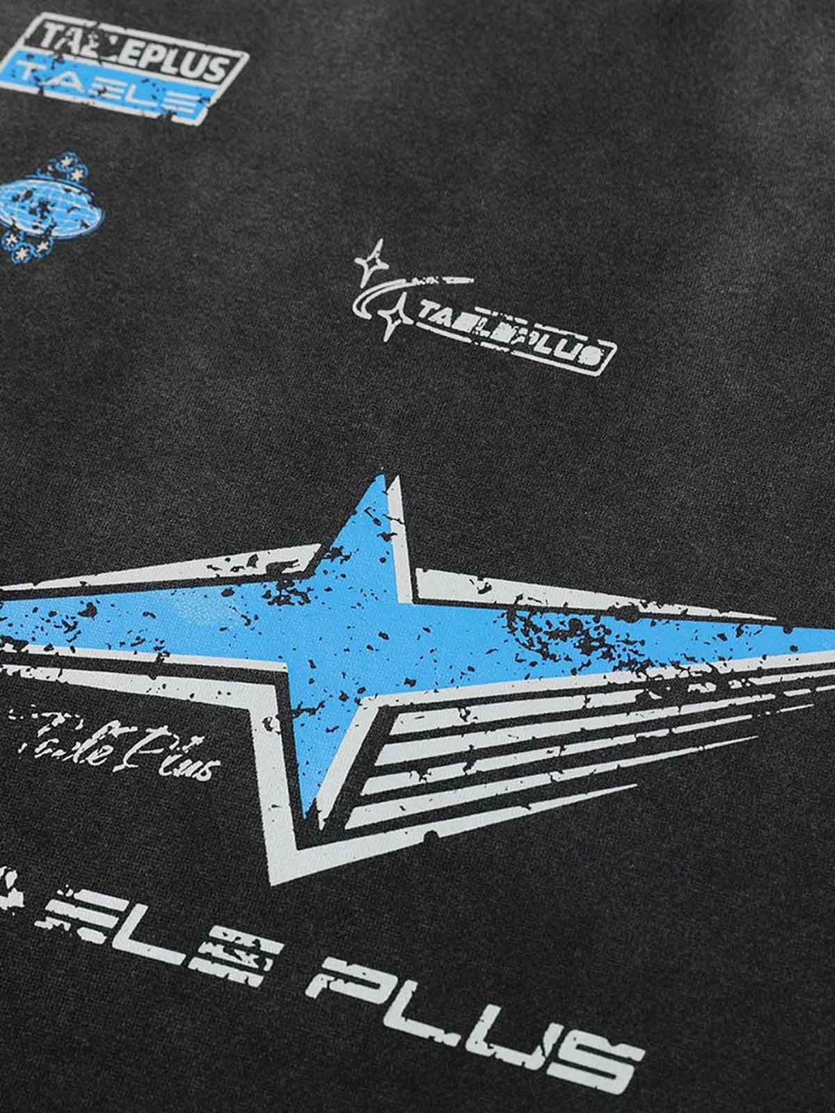 Washed Faux Two-Piece Long Sleeve Racing Tee