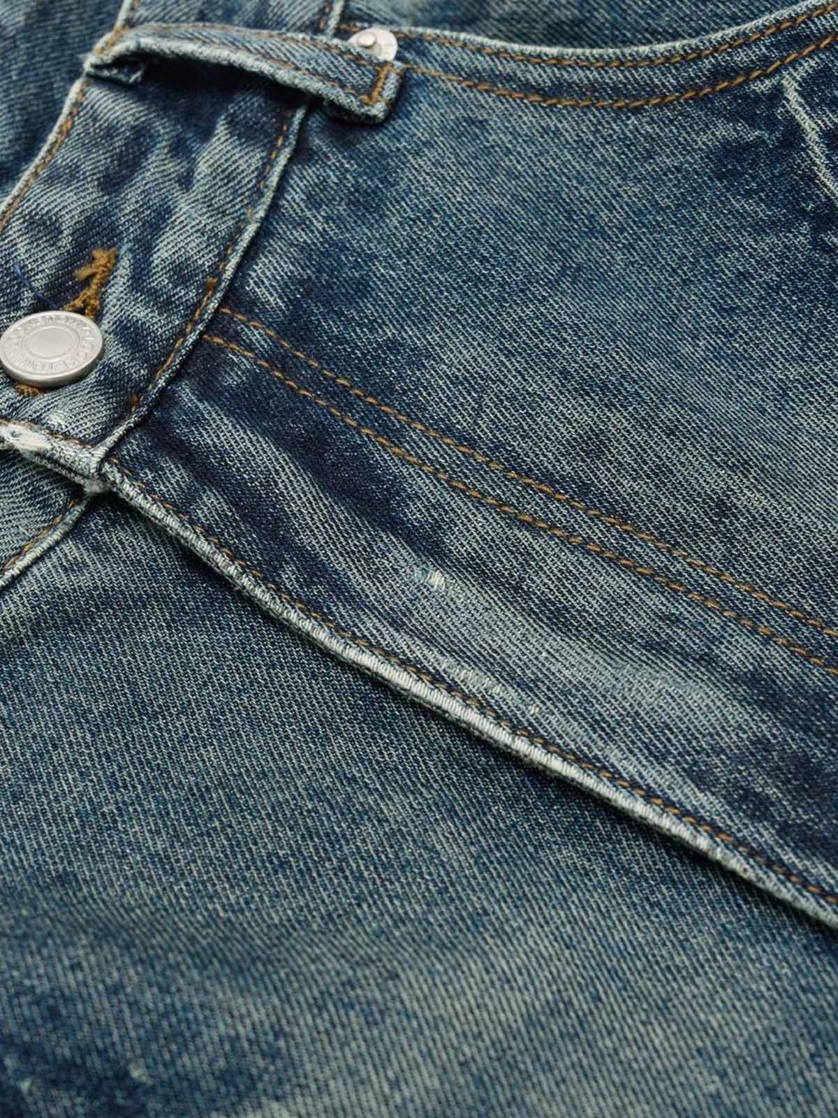 Faded Distressed Barrel Denim Shorts