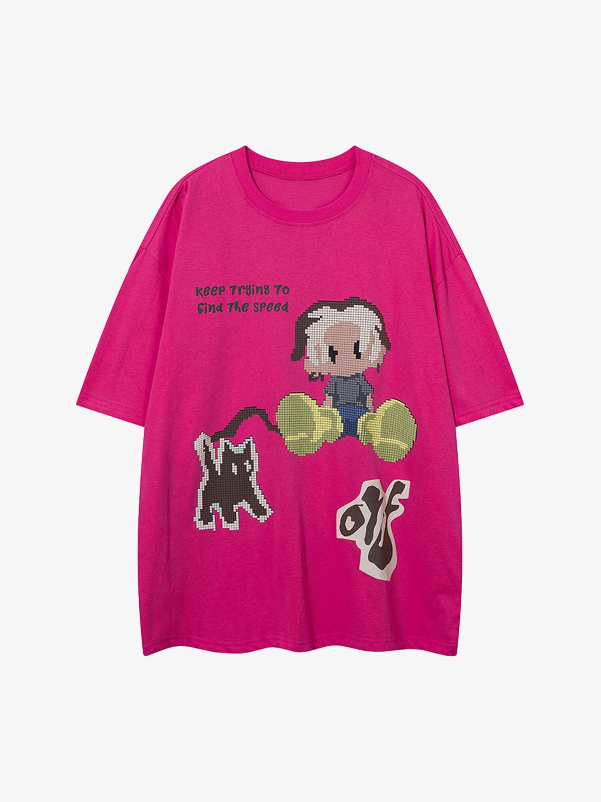 Cartoon Pixel Art Graphic Tee