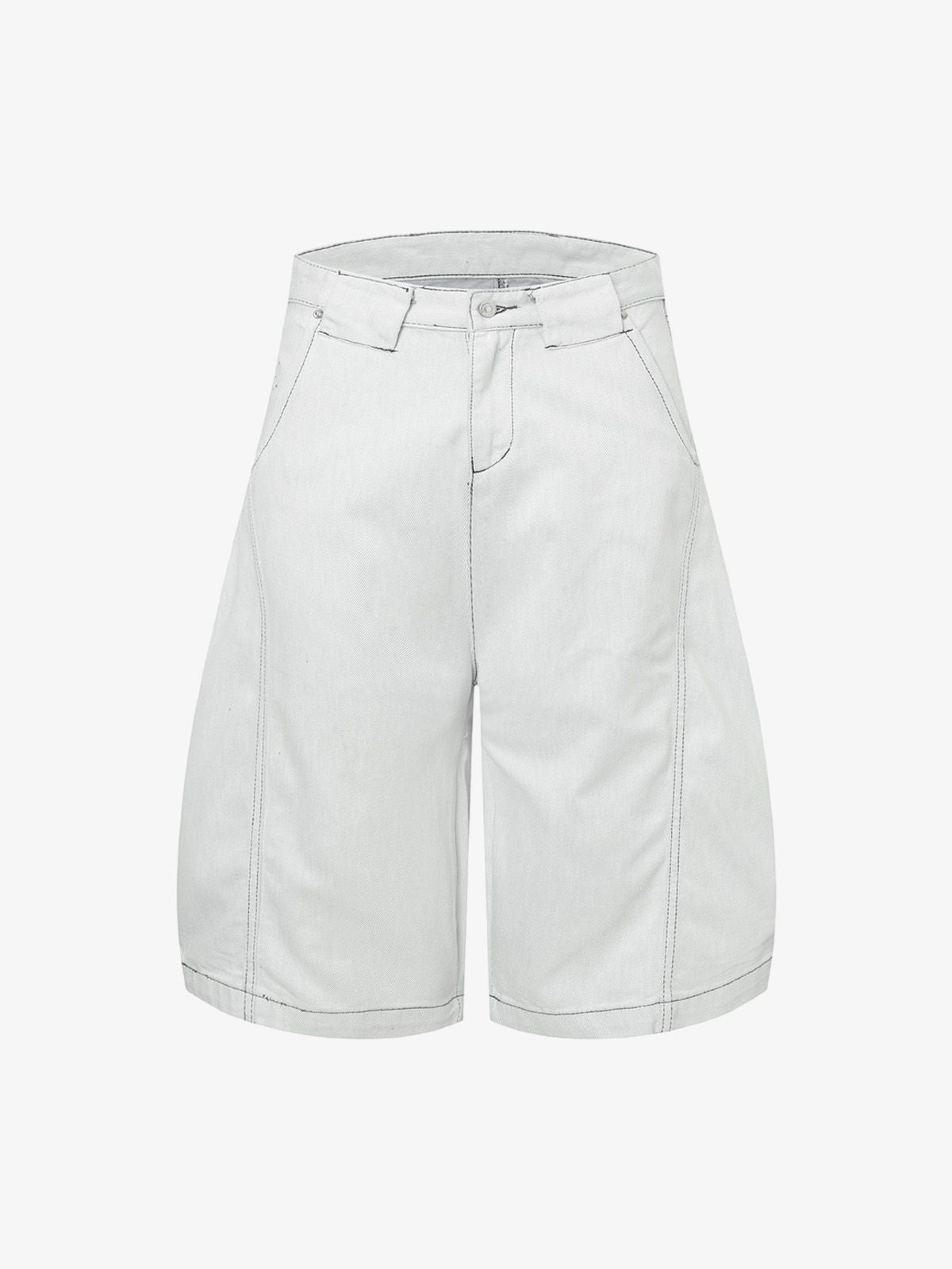 Deconstructed Scimitar Jorts with Split Contrast Stitching