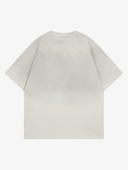 Vintage-Inspired Distressed Graphic Code Tee
