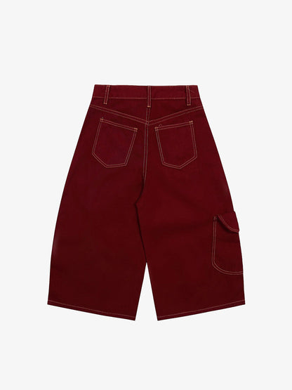 Embellished Denim Cargo Jorts