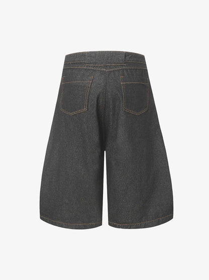 Deconstructed Scimitar Jorts with Split Contrast Stitching