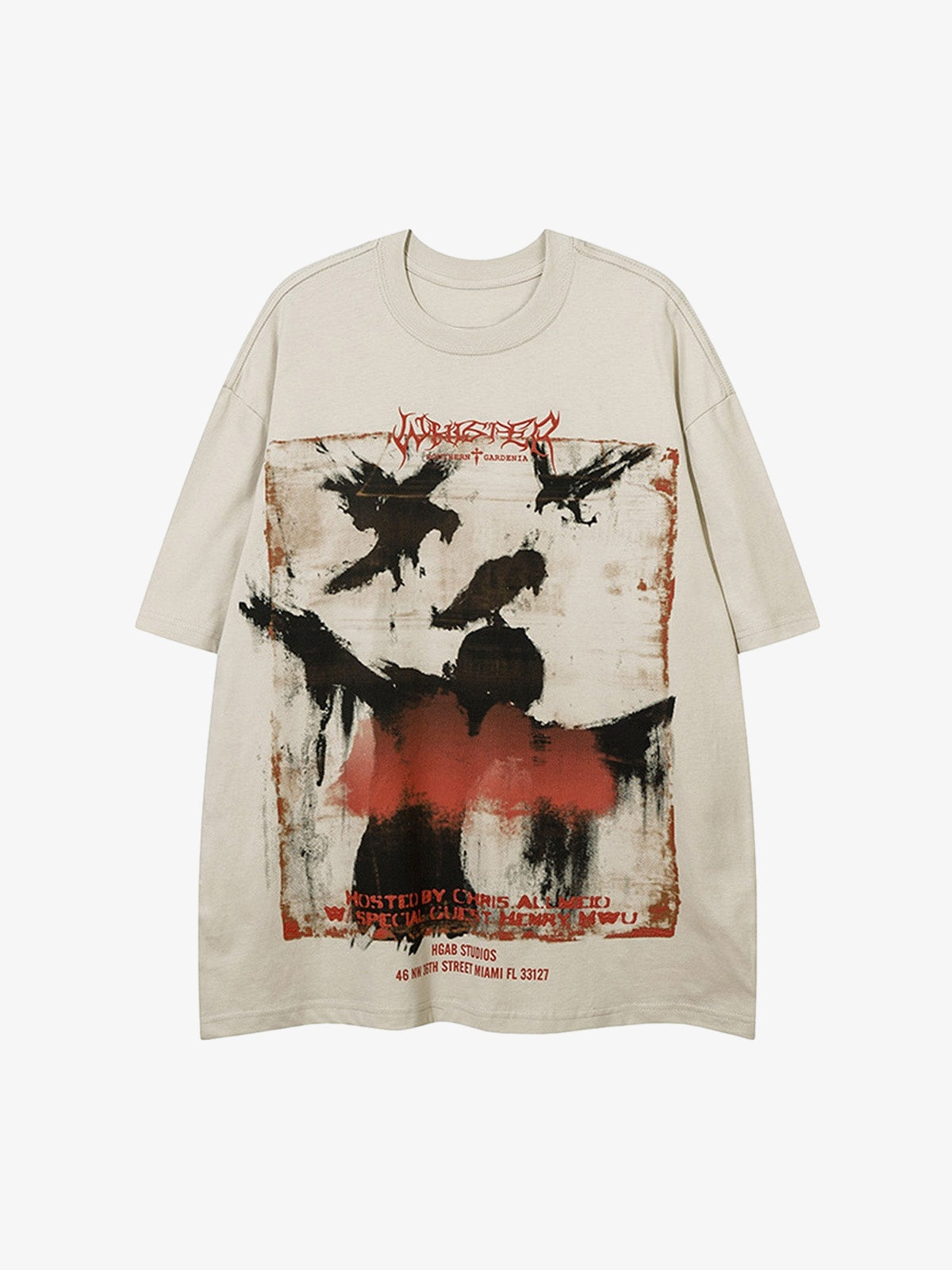 Crow Erosion Shadow Hip-Hop Tee
