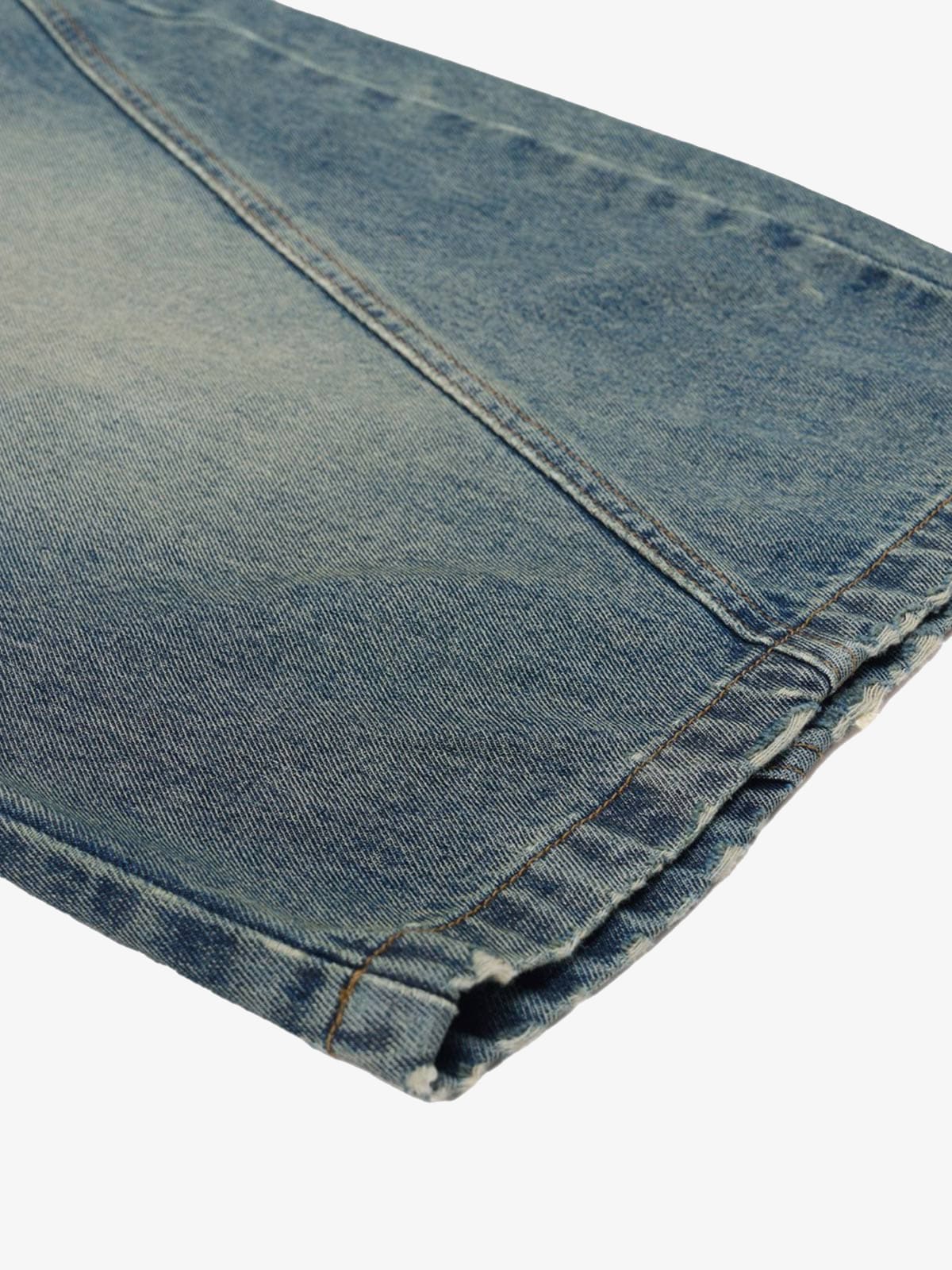 Faded Distressed Barrel Denim Shorts