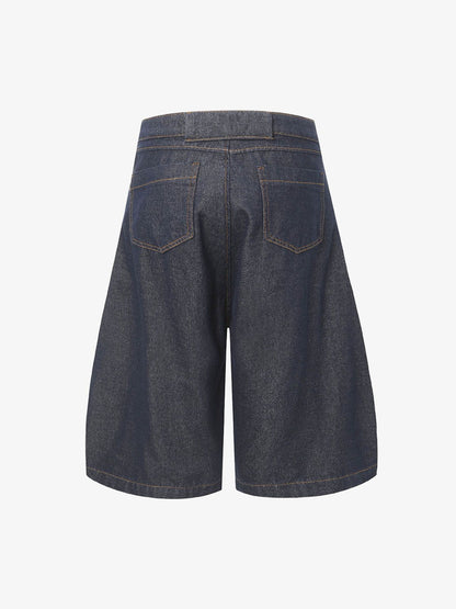 Deconstructed Scimitar Jorts with Split Contrast Stitching