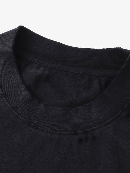 Vintage-Inspired Distressed Graphic Code Tee