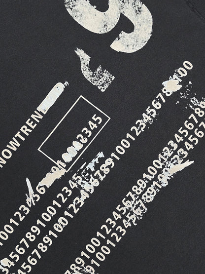 Vintage-Inspired Distressed Graphic Code Tee