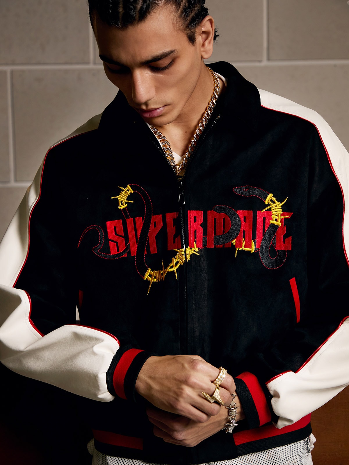 Original Embroidered Jersey Bomber Jacket
