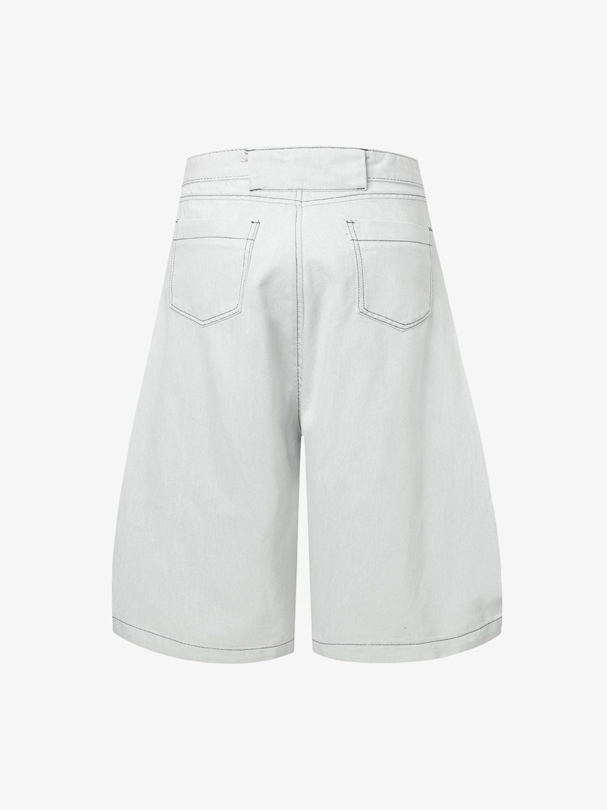 Deconstructed Scimitar Jorts with Split Contrast Stitching