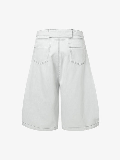 Deconstructed Scimitar Jorts with Split Contrast Stitching