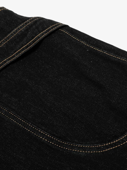 Denim Jorts with Contrast Stitching