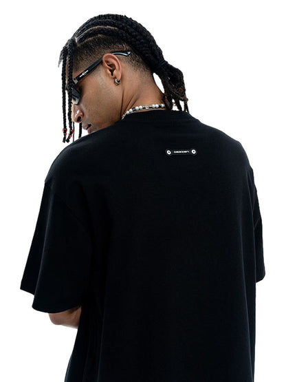 Camo Print Short Sleeve T-Shirt with Letter Design