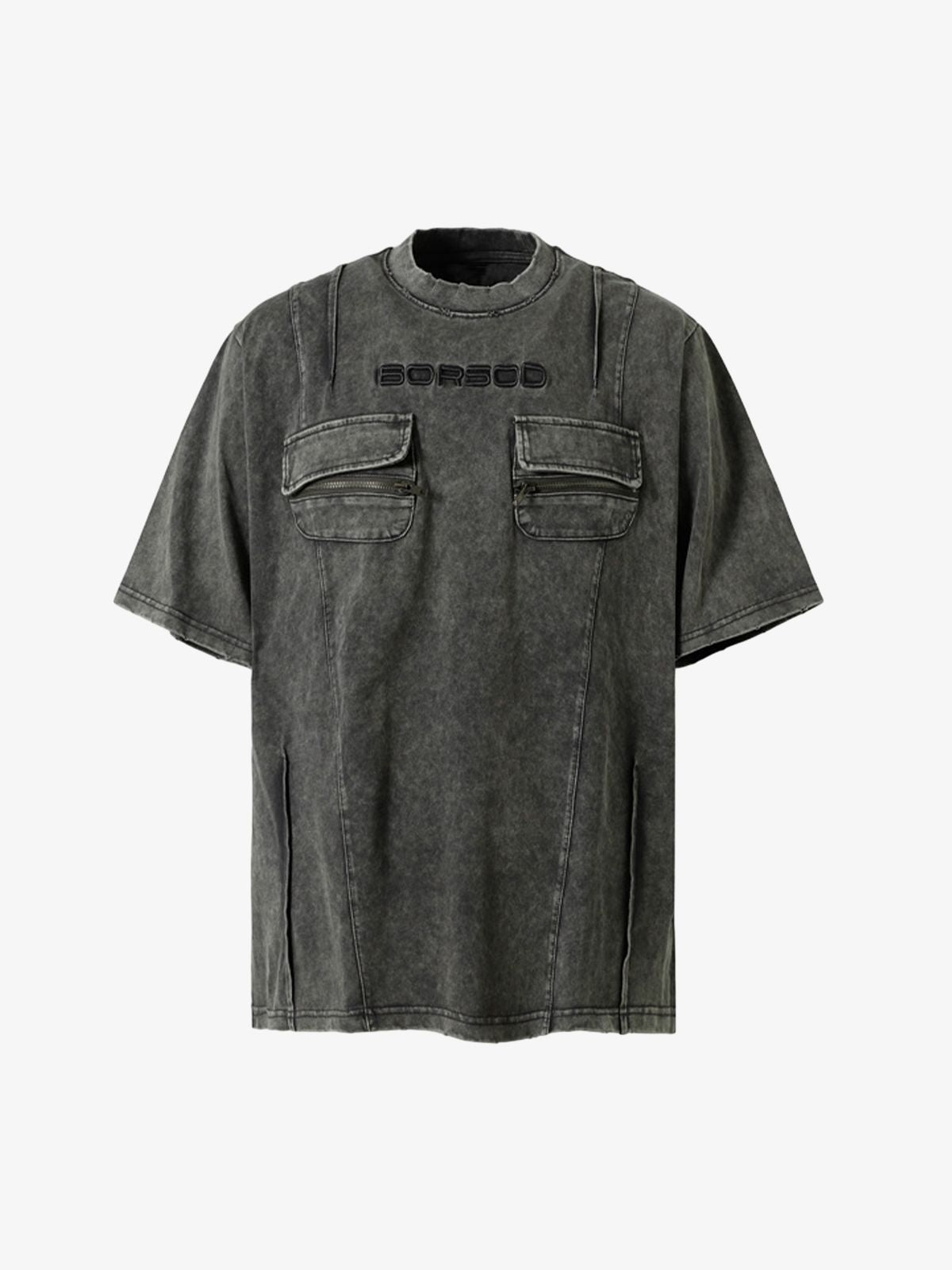 Retro Distressed Multi-Pocket Tee