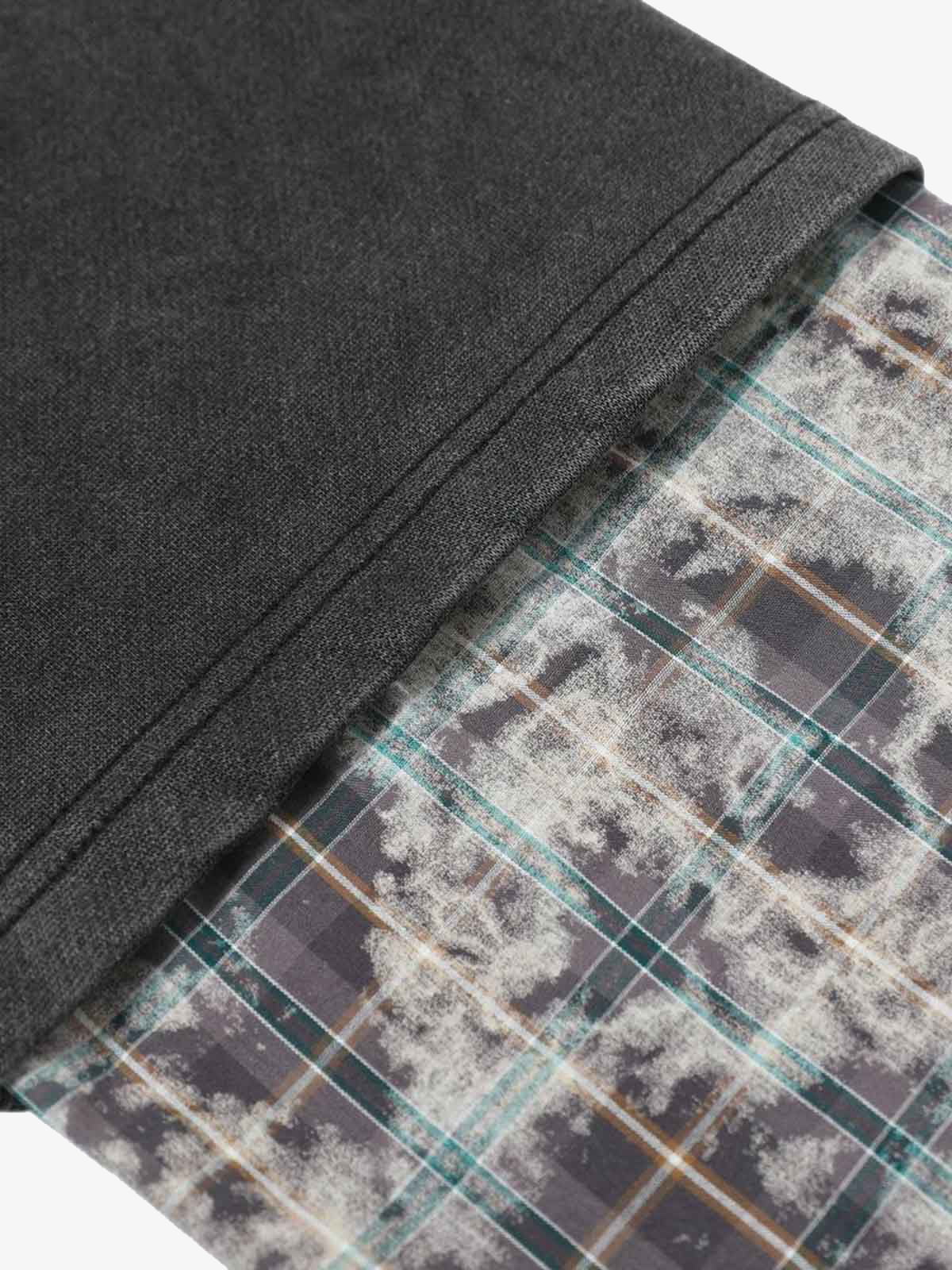 Washed Faux Two-Piece Long Sleeve Racing Tee