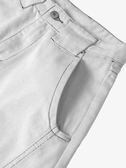 Deconstructed Scimitar Jorts with Split Contrast Stitching