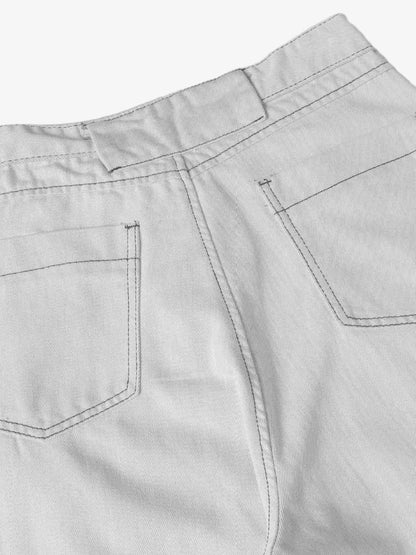 Deconstructed Scimitar Jorts with Split Contrast Stitching